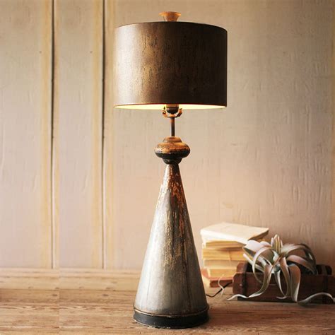 table lamp metal beige distressed finish fabric shade 32|Amazon.com: Distressed Table Lamp.